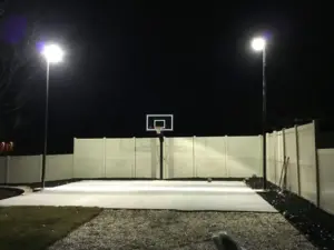 outdoor basketball courts with lights