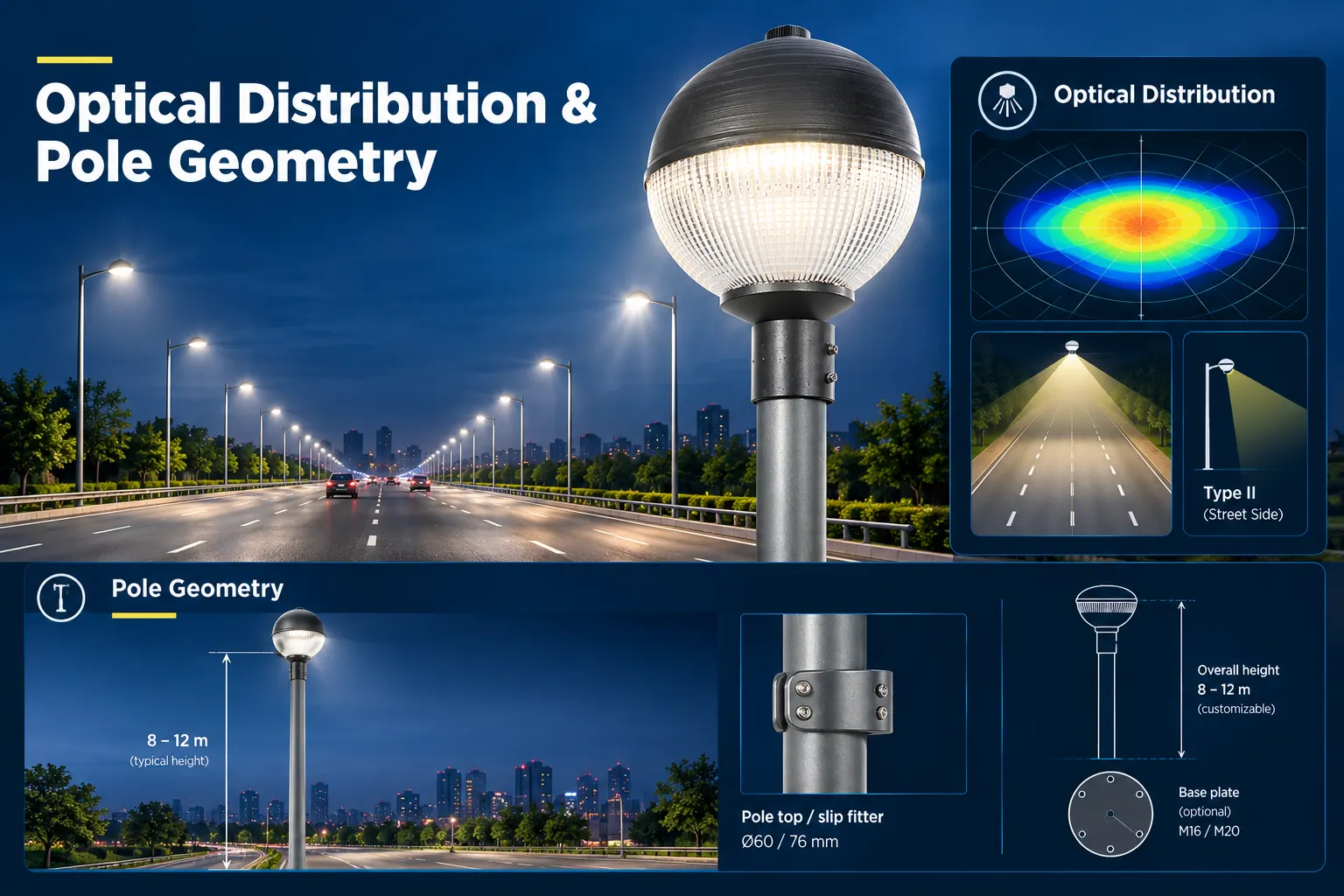 farola LED, poste