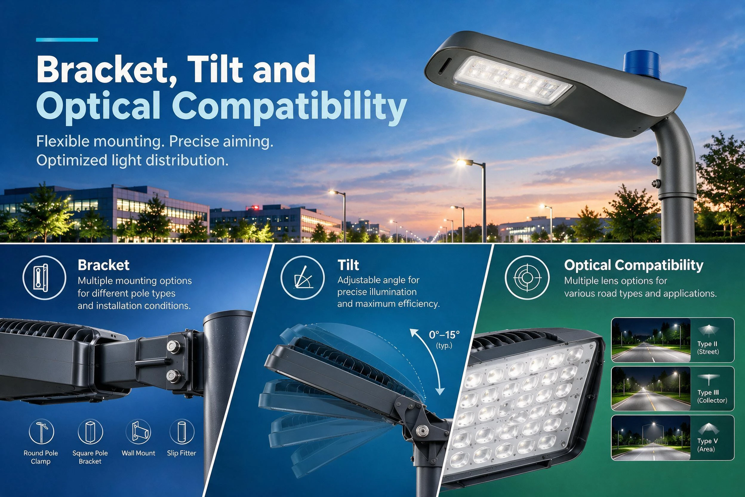 led street light, adapter,