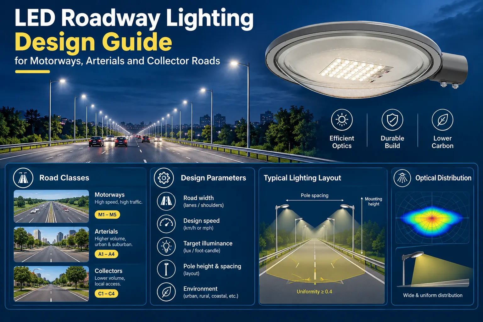 farola LED, farola de camino,